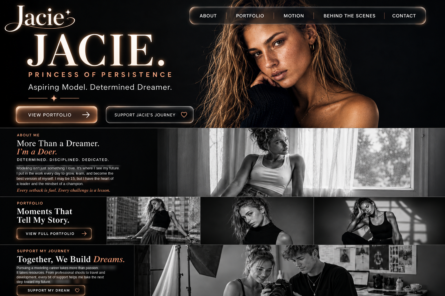 Jacie portfolio landing page